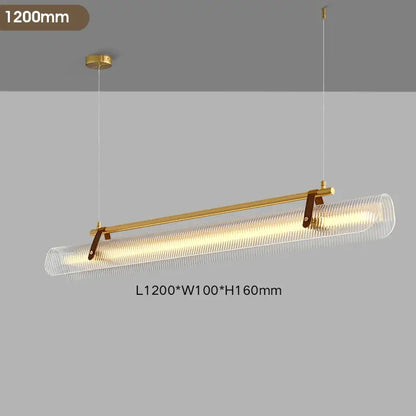 Gold-toned decorbites led pendant lamp with cylindrical frosted glass diffuser and sleek metal frame for dining room lighting