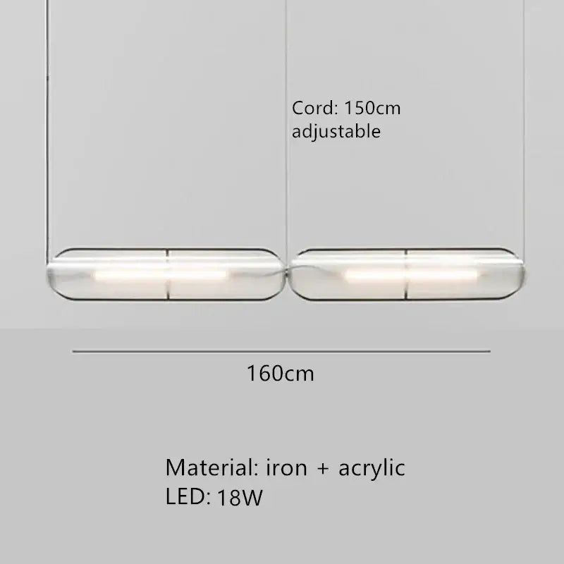Modern minimalist decorbites led pendant lamp with iron and acrylic cylindrical fixtures for home and office lighting