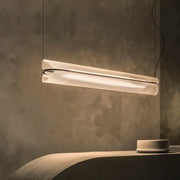 Modern minimalist decorbites led pendant with textured translucent glass and sleek metallic accents for home and office lighting