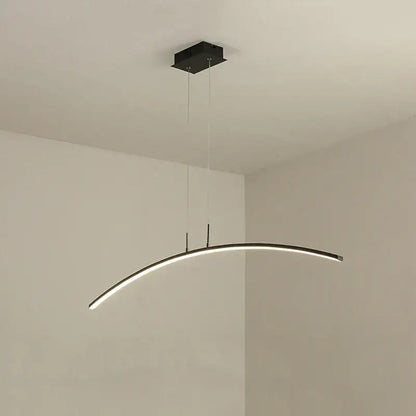 Modern black curved decorbites led pendant lamp with sleek minimalist design for office and kitchen lighting