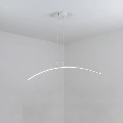 Modern white DecorBites led pendant lamp with sleek curved design and minimalist finish for office or kitchen lighting