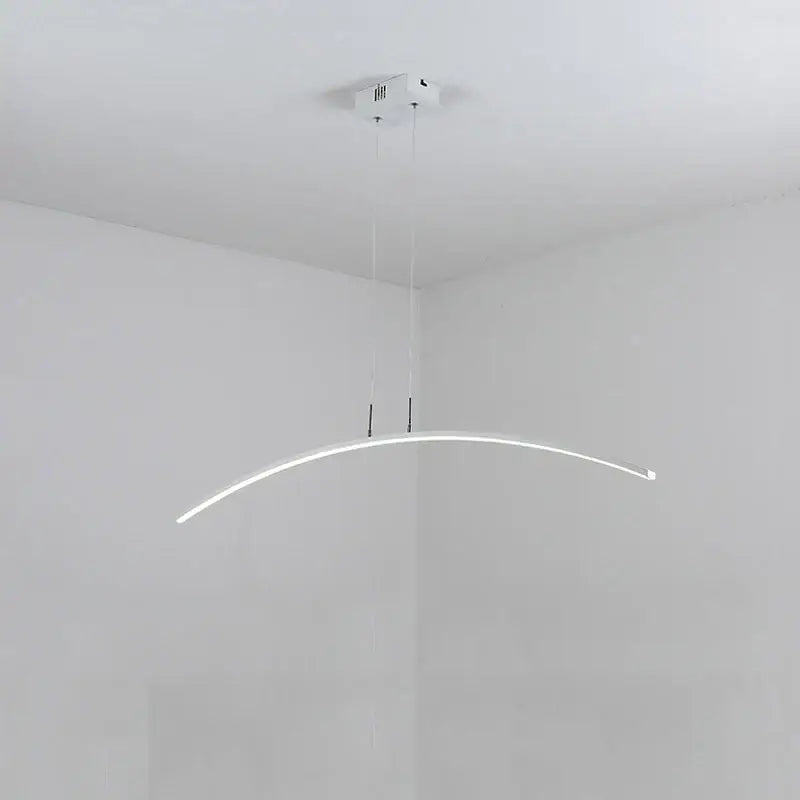 Modern white DecorBites led pendant lamp with sleek curved design and minimalist finish for office or kitchen lighting