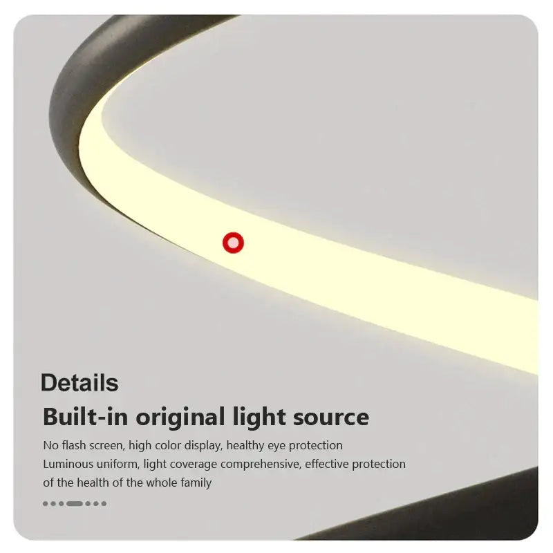 Modern curved decorbites led pendant lamp in sleek black finish with warm illumination for indoor spaces