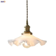 Antique brass pendant lamp with frosted white glass shade and adjustable knob switch by DecorBites LED pendant lamp