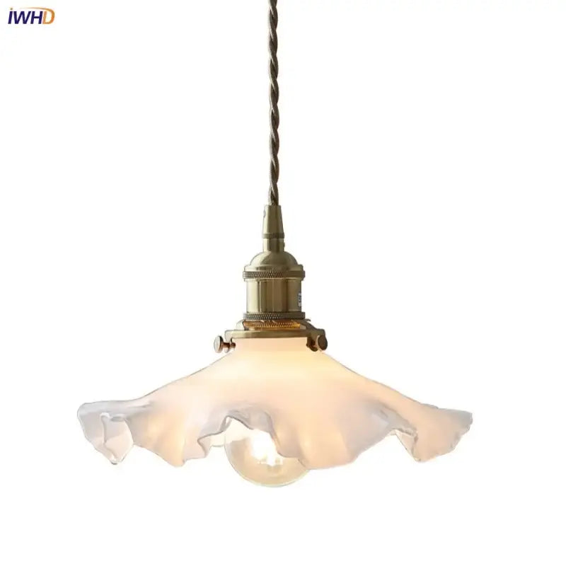 Antique brass pendant lamp with frosted white glass shade and adjustable knob switch by DecorBites LED pendant lamp