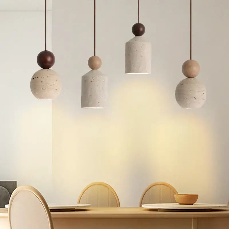 Modern concrete decorbites led pendant lamp with matte beige and warm brown accents for kitchen and bedroom lighting