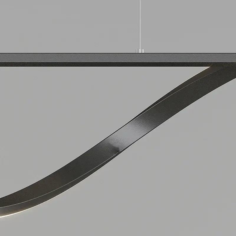 Modern black curved decorbites led pendant lamp with sleek metallic finish for dining room and kitchen island lighting