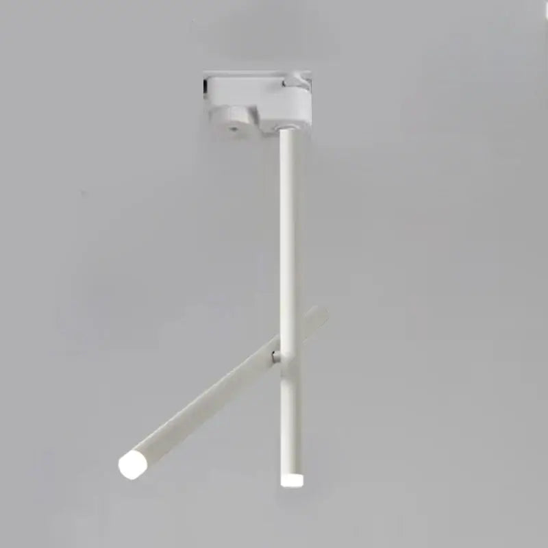 White minimalist decorbites led pendant light with two adjustable arms surface mounted for living room ceiling