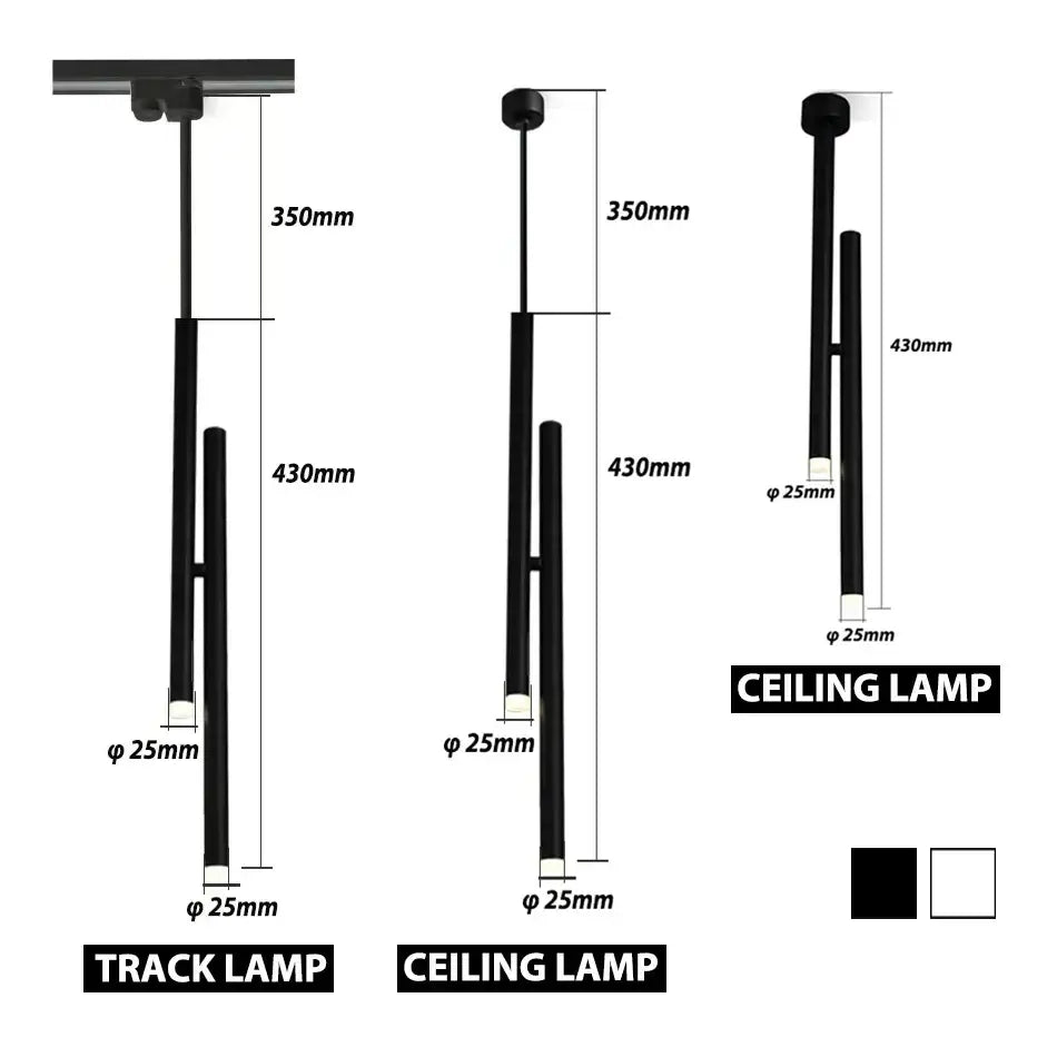 Black cylindrical decorbites led pendant light with adjustable cob led pendant light for living room ceiling surface mount