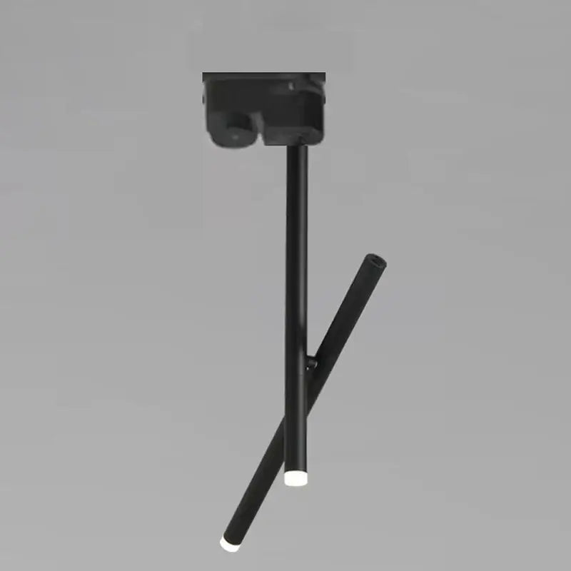 Decorbites led pendant light with black minimalist cylindrical arms and white led tips for living room ceiling use