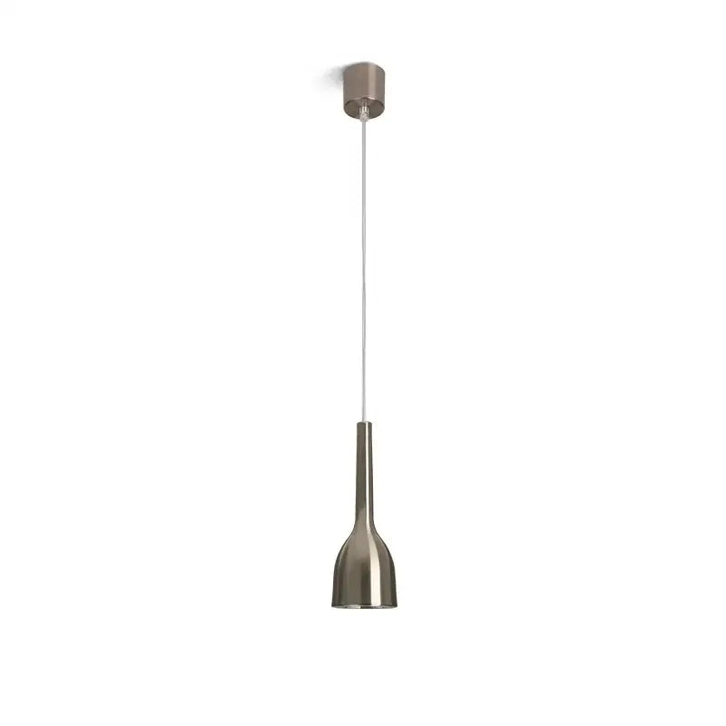Modern decorbites led pendant light with brushed nickel finish and sleek cylindrical shade hanging by thin cord