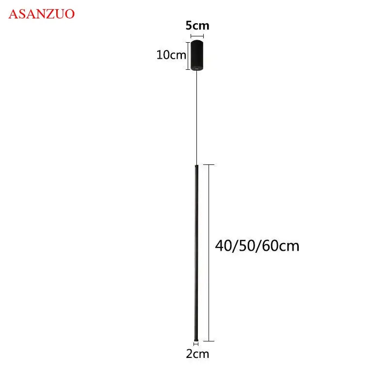 Black cylindrical decorbites™ pendant light with adjustable line strip and 40 50 60cm adjustable line for modern decor
