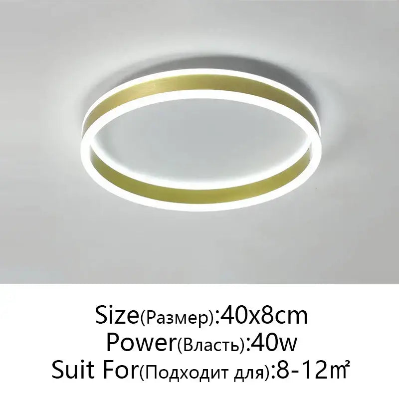 Modern DecorBites LED pendant light ceiling lamp with sleek gold outer ring and bright white inner LED band for minimalist decor