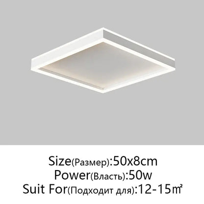 Modern white square DecorBites LED pendant light ceiling lamp with sleek minimalist design for living room and kitchen decor