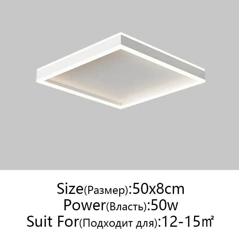 Modern white square DecorBites LED pendant light ceiling lamp with sleek minimalist design for living room and kitchen decor