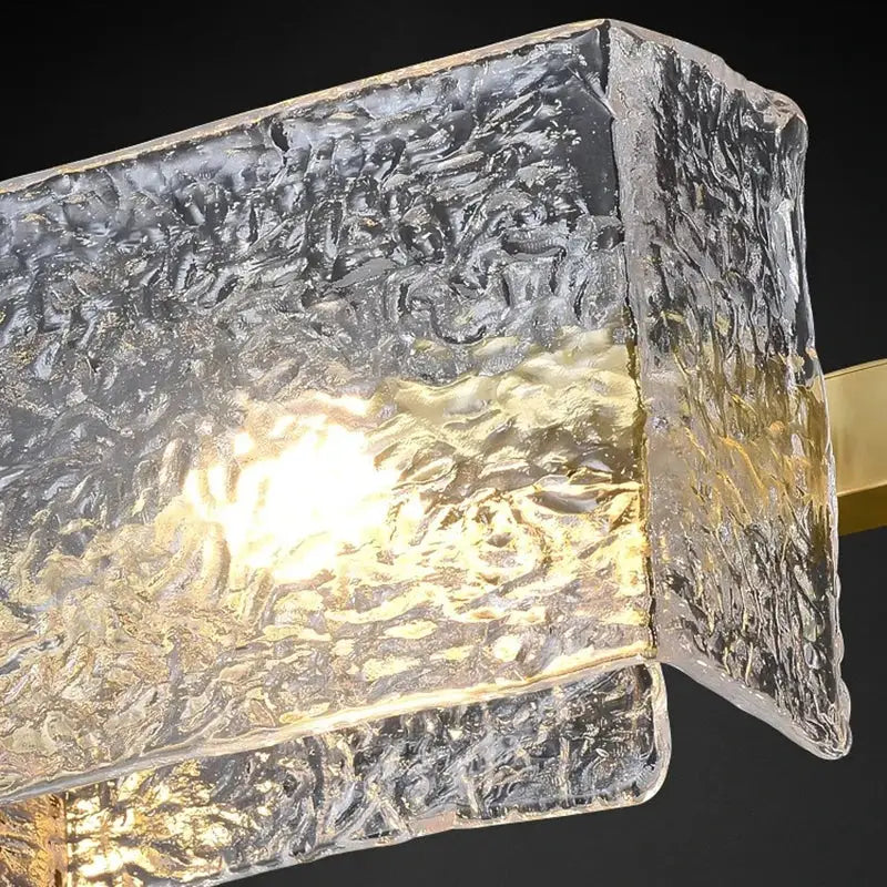 Decorbites led pendant light chandelier featuring a textured frosted glass lampshade with warm golden glow for indoor use