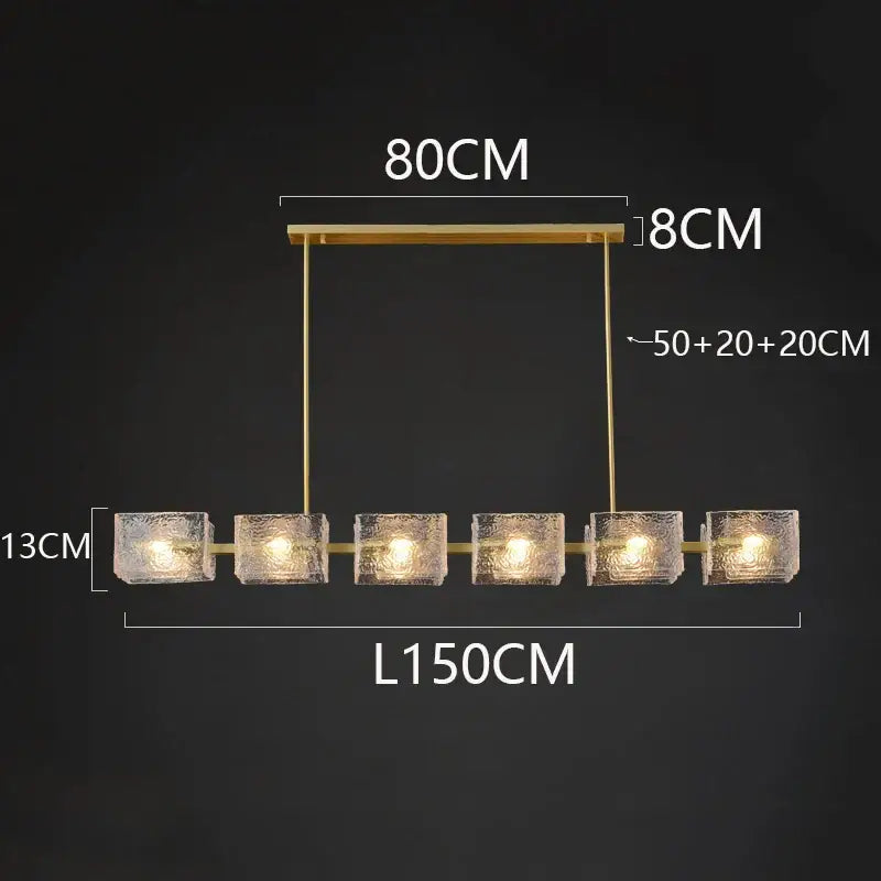Decorbites led pendant gold-toned metal pendant light chandeliers with five frosted glass cubes for indoor lighting