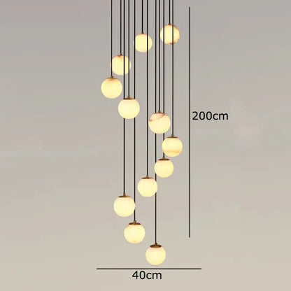 Modern decorbites led pendant light chandelier with spherical glass bulbs and warm glow for indoor pendant lights
