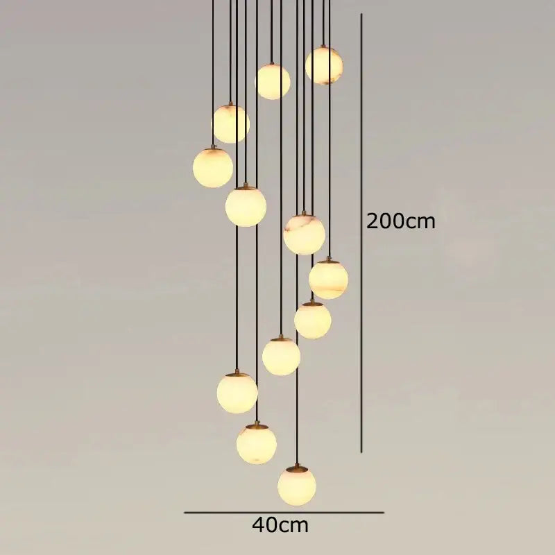 Modern decorbites led pendant light chandelier with spherical glass bulbs and warm glow for indoor pendant lights