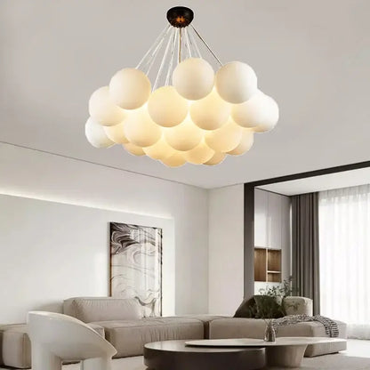 Decorbites led pendant cloud-shaped light with frosted glass spheres and dark metal fixture for modern indoor lighting