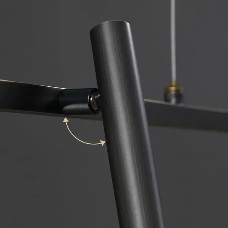Black matte metal ladder frame with sleek cylindrical design in DecorBites led pendant light for modern indoor lighting