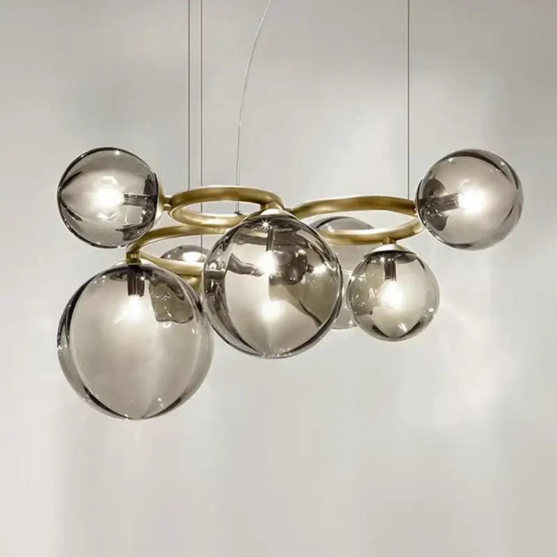 Modern brass pendant lights featuring spherical glass orbs from decorbites led pendant light chandelier