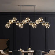 Decorbites led pendant light chandeliers with spherical glass globes and black rods for modern indoor lighting