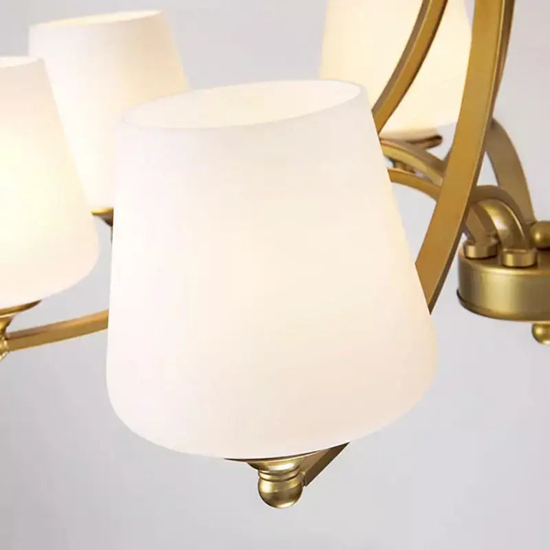 White frosted glass lampshade with gold metal frame in decorbites led pendant light for modern dining room lighting