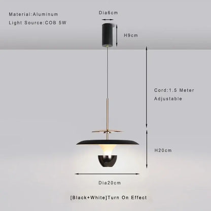 Black and white decorbites led pendant light with sleek aluminum design perfect for kitchen dining and bedroom lighting
