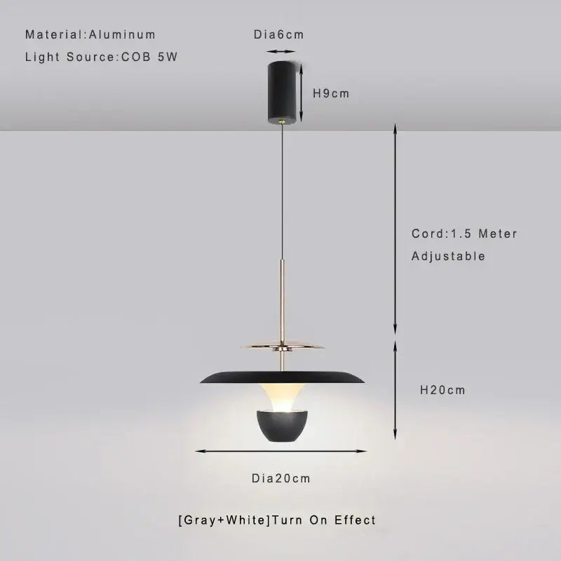 Modern black and white aluminum decorbites led pendant light with layered discs for kitchen dining bedroom use