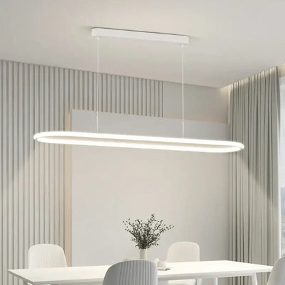 Modern white rectangular decorbites led pendant light with sleek minimalist design for dining table and kitchen lighting