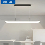 Modern black rectangular decorbites led pendant light with sleek elongated oval led lamp housing for home lighting
