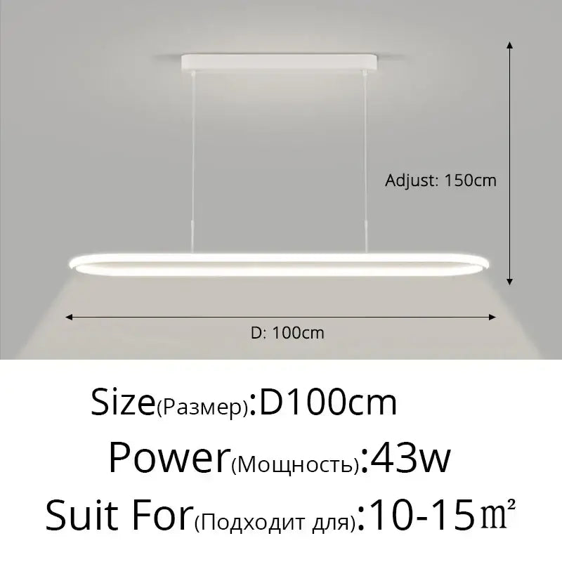 Modern minimalist white decorbites led pendant light with sleek rectangular design and adjustable hanging length for indoor use