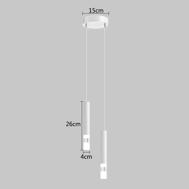 Minimalist white cylindrical decorbites led pendant light with two fixtures for restaurant coffee bar and living room use