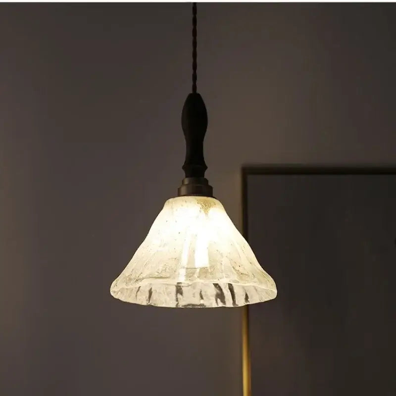 Decorbites™ led pendant light with warm frosted white glass bell shade and antique brass finish copper socket
