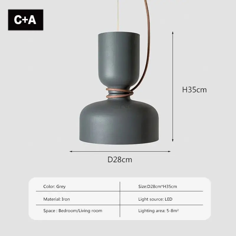 Grey iron decorbites led pendant light with copper-toned cord featuring a sleek modern design for versatile use
