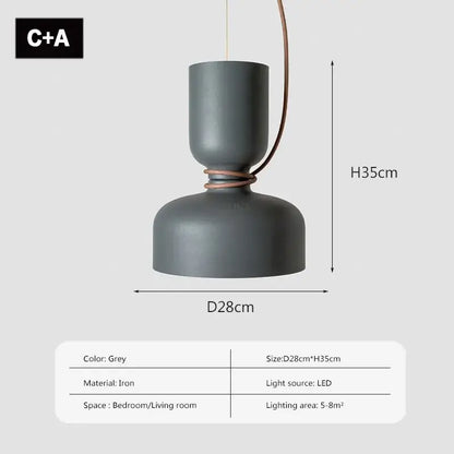 Grey iron decorbites led pendant light with copper-toned cord featuring a sleek modern design for versatile use