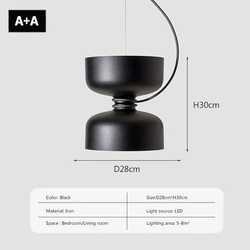 Black iron pendant light with two stacked bowl-shaped shades and curved arm decorbites led pendant for modern spaces
