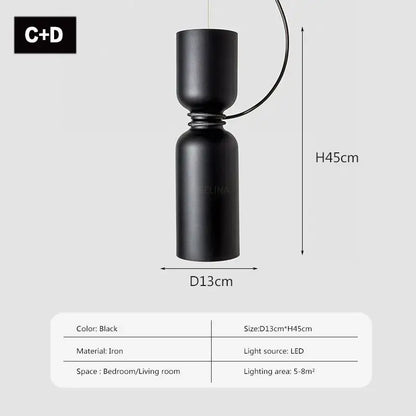 Black iron pendant light with sleek cylindrical design and led source decorbites led pendant for modern interiors