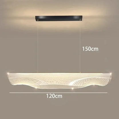 Decorbites led pendant light with sleek translucent acrylic wave design and warm led illumination for modern interiors