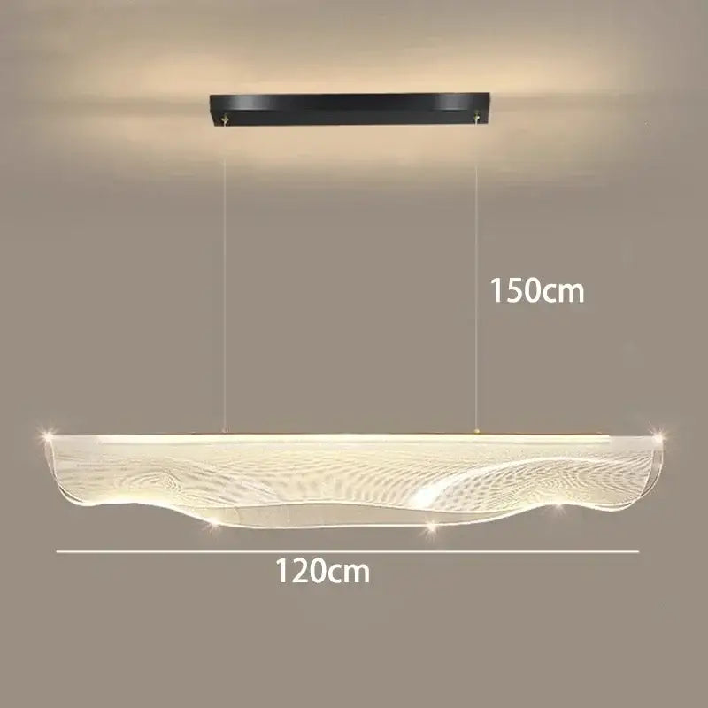 Decorbites led pendant light with sleek translucent acrylic wave design and warm led illumination for modern interiors