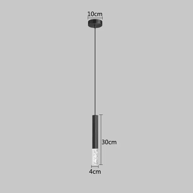 Decorbites led pendant light black cylindrical with opaque top and crystal clear bottom for indoor decoration
