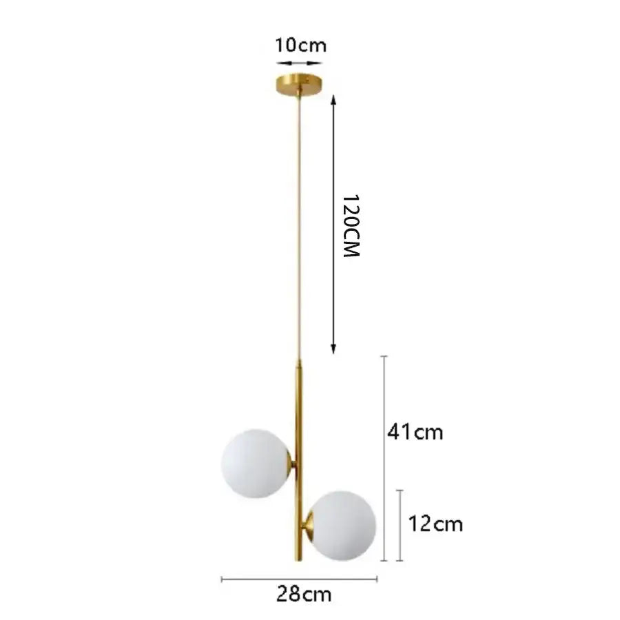 DecorBites led pendant light with gold-toned metal and frosted glass spheres modern nordic design pendant light