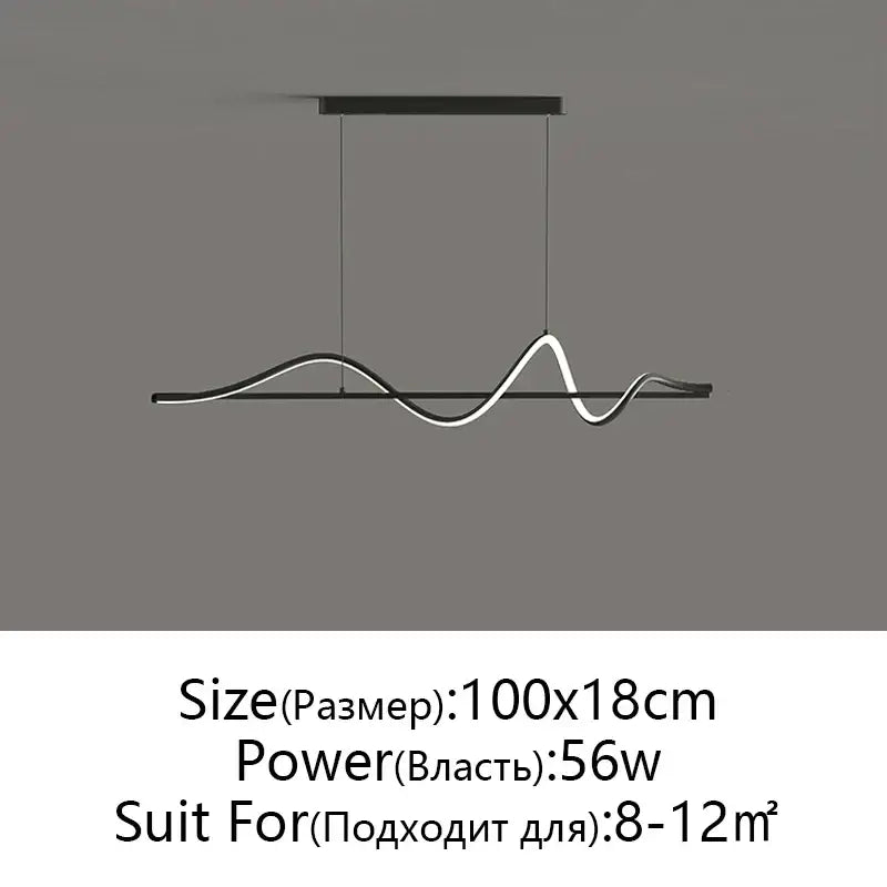 Modern black and white decorbites led pendant light with sleek wave-like design for home restaurant office use
