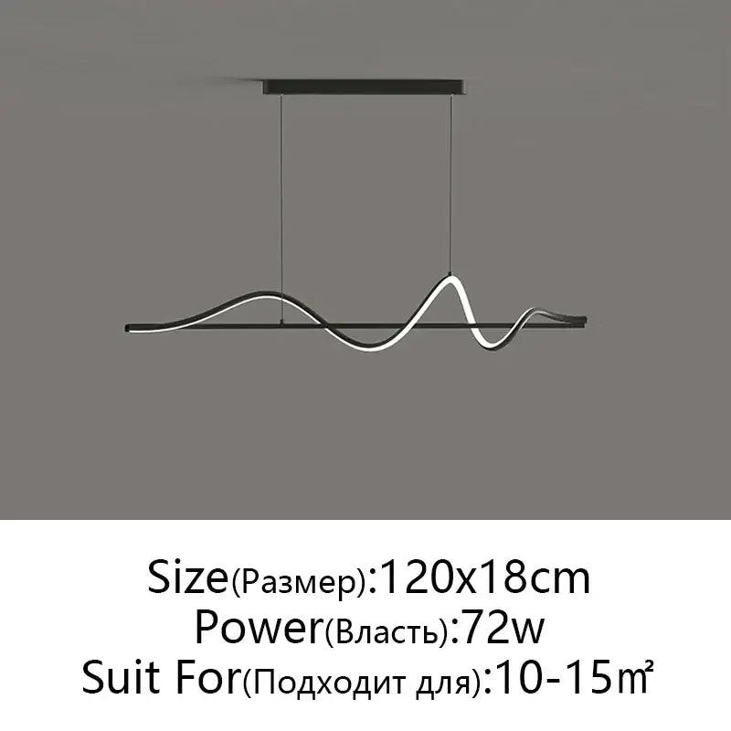 Modern white and black decorbites led pendant light with sleek wave design ideal for home restaurant and office lighting