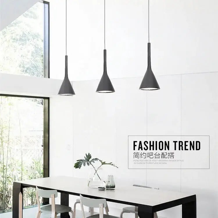 Three sleek matte black conical pendant lights hanging ceiling decorbites led pendant light for modern interiors