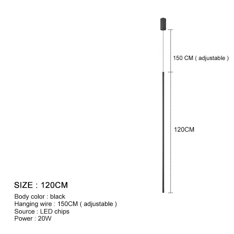Black minimalist cylindrical decorbites led pendant light with adjustable hanging wire for dining room and bedroom decor