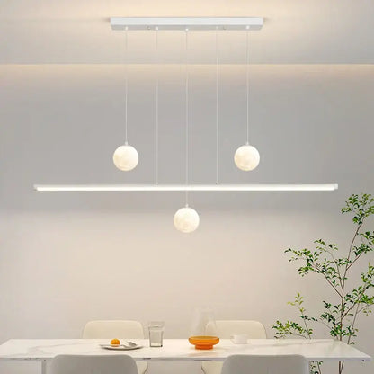 Modern minimalist decorbites led pendant lights with three white glass globes for dining room and kitchen lighting