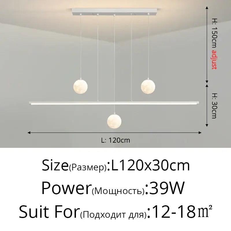 Modern minimalist pendant lights with three frosted glass globes and white bar by DecorBites led pendant for dining room