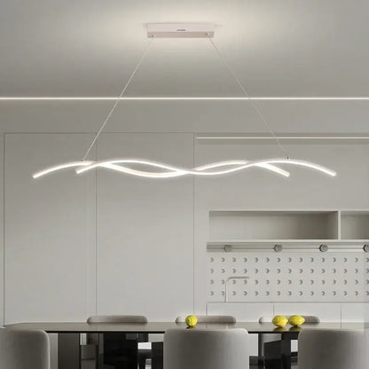 Modern white decorbites led pendant lights with sleek wavy design for minimalist indoor lighting in living dining study rooms